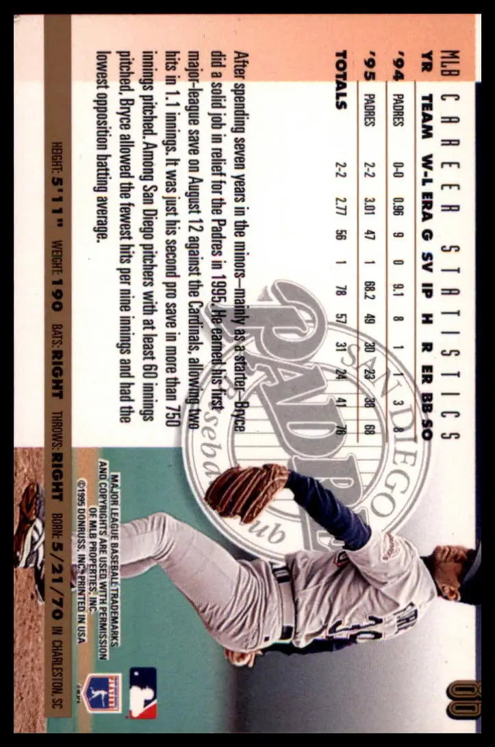 1996 Donruss - Press Proofs Bryce Florie 86 San Diego Padres NM - Baseball Card Single