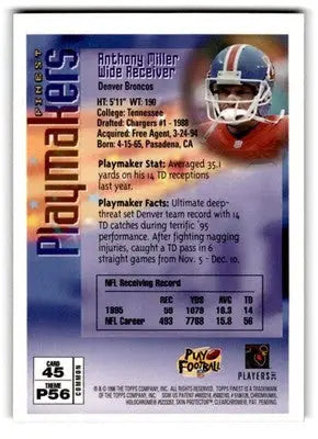 1996 Finest #45 Anthony Miller - Football Card Single