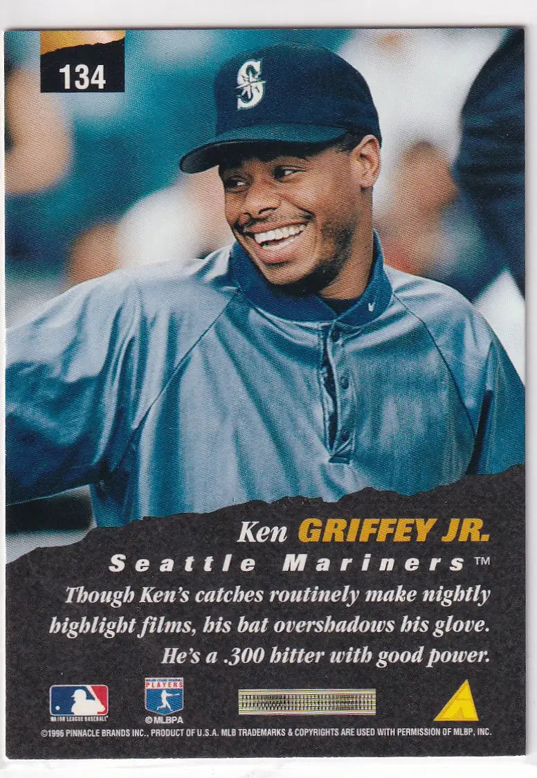 1996 PINNACLE #134 KEN GRIFFEY JR NATIONALS- SEATTLE MARINERS - Baseball Card Single
