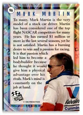 1996 Press Pass Shattered Mark Martin #96 - Racing Card Single
