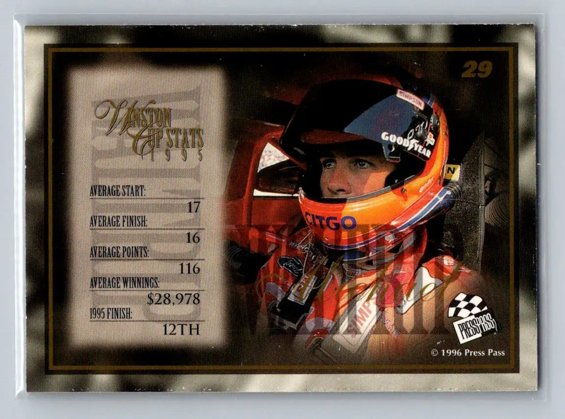 1996 Press Pass VIP #29 Michael Waltrip Wood Brothers Racing - Racing Card Single