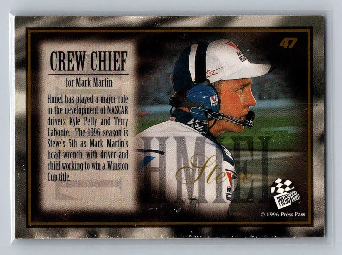 1996 Press Pass VIP #47 Steve Hmiel Roush Racing - Racing Card Single