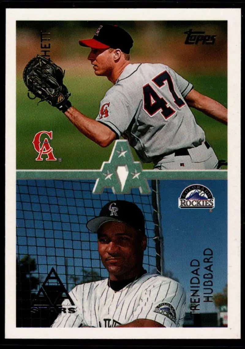 1996 Topps #103 Chris Pritchett/Trenidad Hubbard NM-MT RC Rookie California Angels/Colorado Rockies Baseball Card