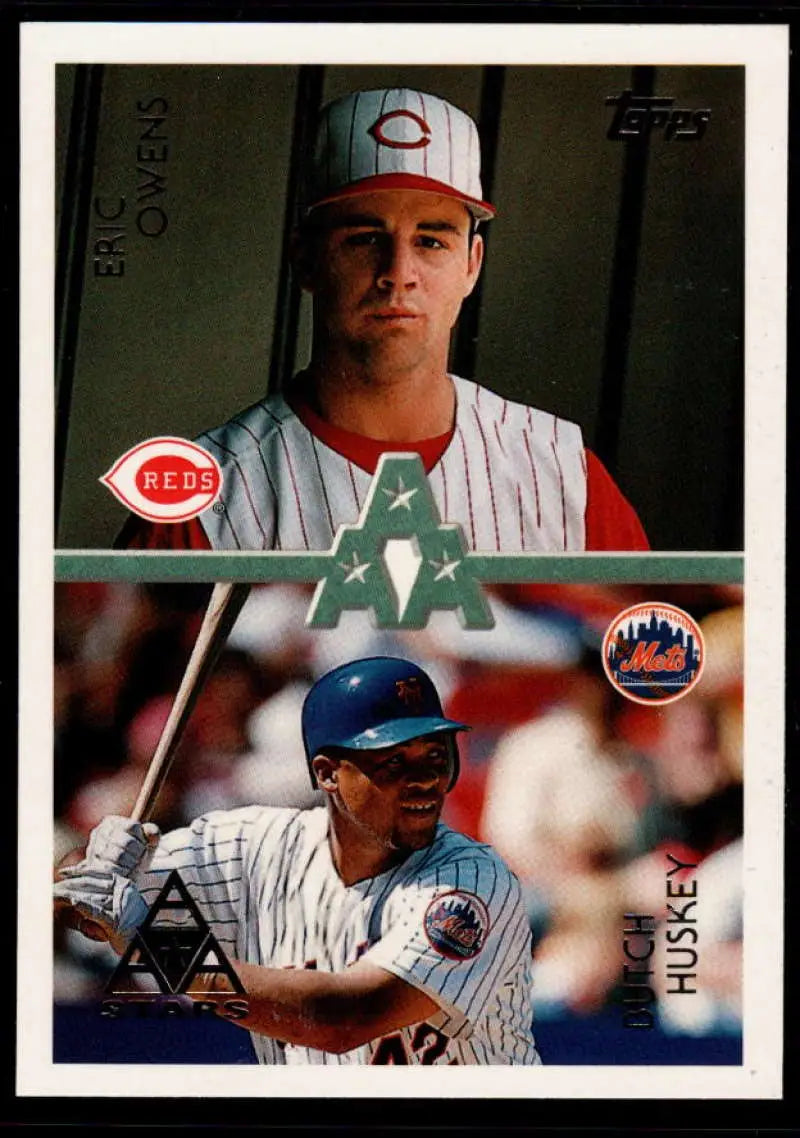 1996 Topps #104 Eric Owens/Butch Huskey NM-MT Cincinnati Reds/New York Mets Baseball Card - Baseball Card Single