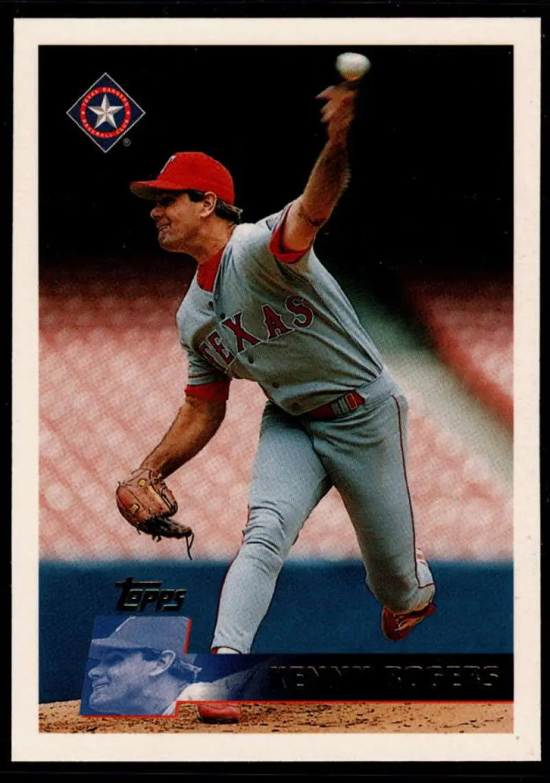1996 Topps #130 Kenny Rogers NM-MT Texas Rangers Baseball Card - Baseball Card Single