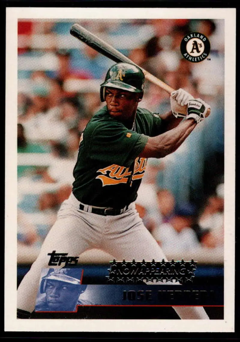 1996 Topps #338 Jose Herrera NM-MT Oakland Athletics Baseball Card - Baseball Card Single