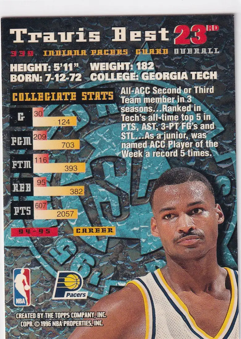 1996 TOPPS #339 TRAURIS BEST- INDIANA PACERS - Basketball Card Single