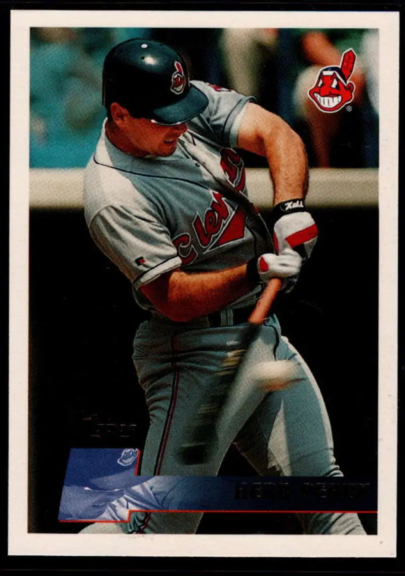 1996 Topps #355 Herb Perry NM-MT Cleveland Indians Baseball Card - Baseball Card Single