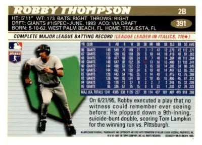 1996 Topps #391 Robby Thompson - Baseball Card Single