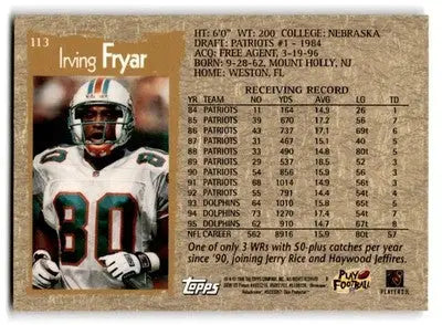 1996 Topps Chrome #113 Irving Fryar - Football Card Single