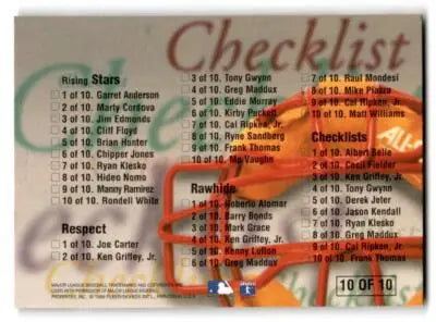 1996 Ultra #10 Frank Thomas Checklists (Series Two) - Baseball Card Single