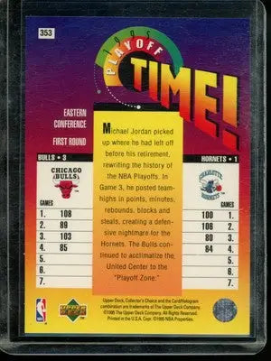 1996 Upper Deck Collector’s Choice Playoff Time Michael Jordan #353 Basketball