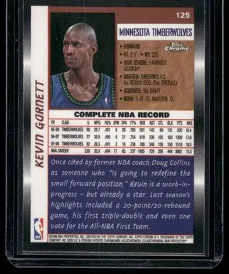 1997-98 Topps Chrome Kevin Garnett #125 Basketball - Basketball Card Single