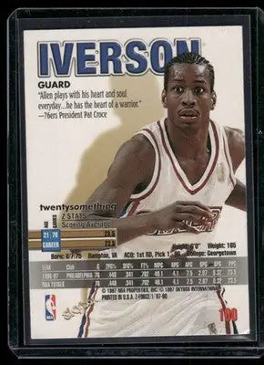 1997-98 Z-Force Allen Iverson #100 Basketball - Basketball Card Single
