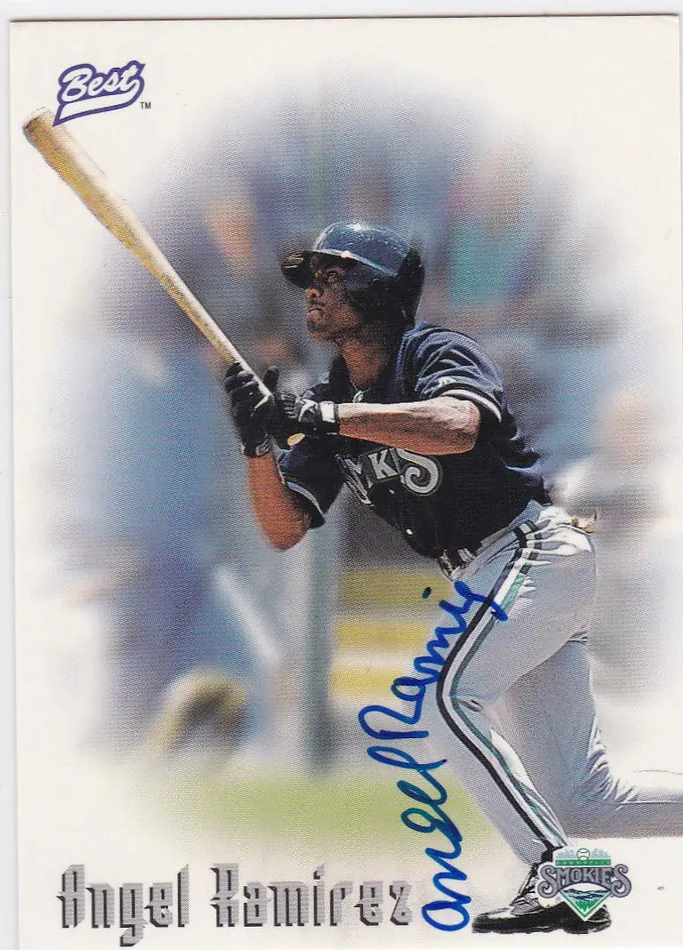 Baseball trading card of Suto Angel Ramires in a batting stance, 1997 Best Suto Angel Auto