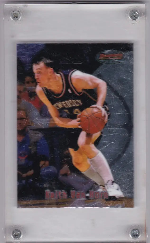 Basketball trading card of Keith Van Horn encased in protective holder for collectors