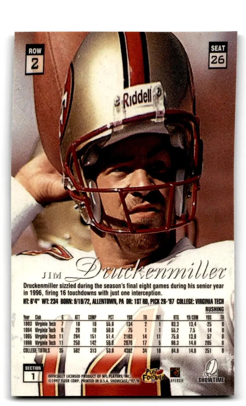 1997 Flair Showcase #26 Jim Druckenmiller - Football Card Single