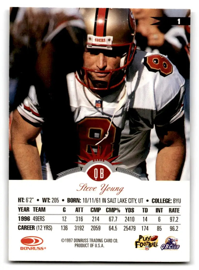 1997 Leaf #1 Steve Young - Football Card Single