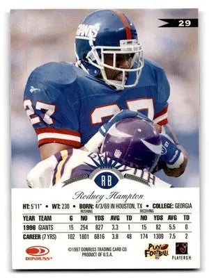 1997 Leaf #29 Rodney Hampton - Football Card Single