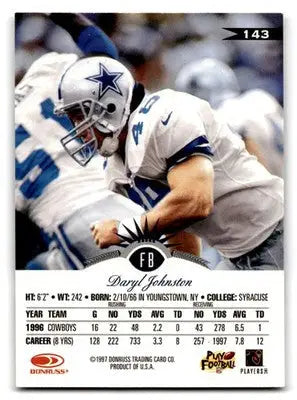 1997 Leaf Football Daryl Johnston #143 Dallas Cowboys - Football Card Single