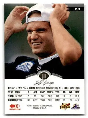 1997 Leaf Football Jeff George #28 Oakland Raiders - Football Card Single