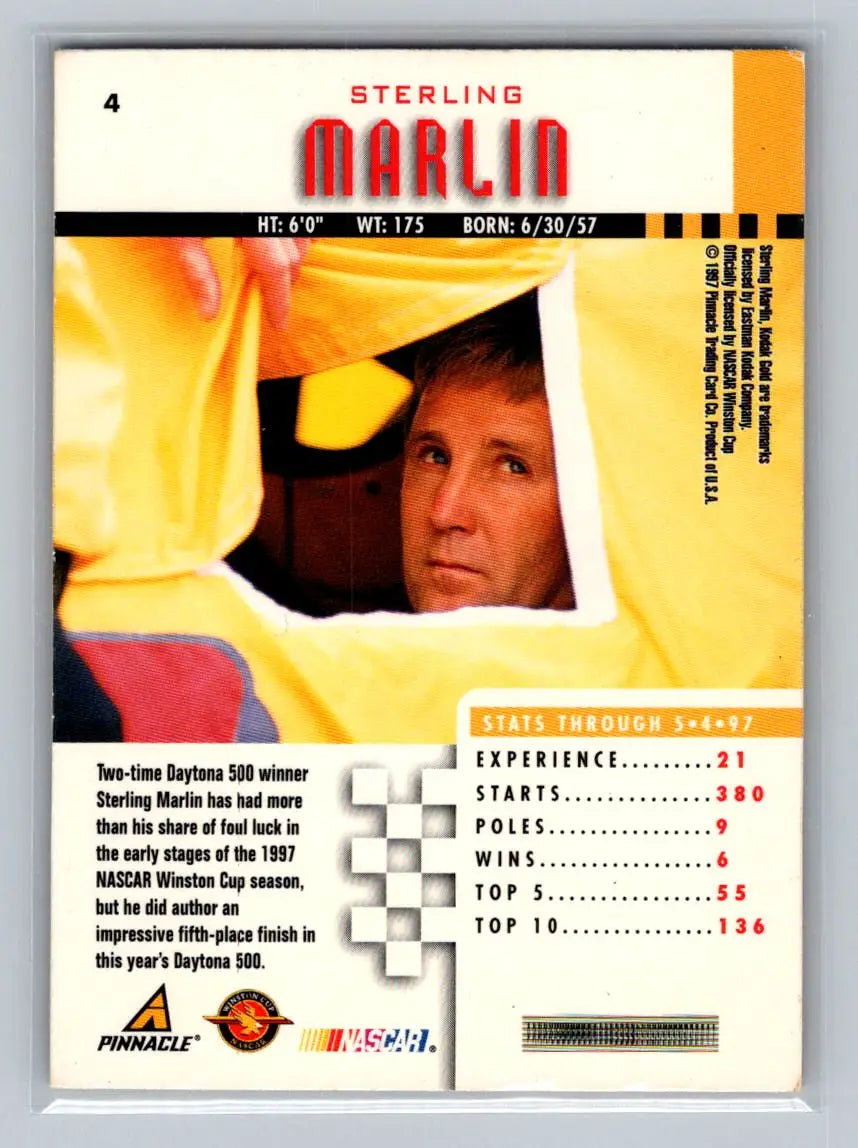 1997 Pinnacle #4 Sterling Marlin Morgan-McClure Motorsports - Racing Card Single