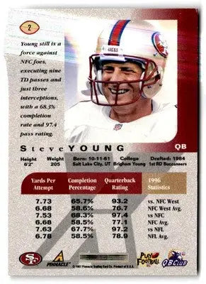 1997 1997 Pinnacle X-Press #2 Steve Young San Francisco 49ers FOOTBALL Cards - Football Card Single