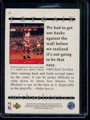 Rare Air Michael Jordan basketball card from 1997 Upper Deck Michael Jordan series