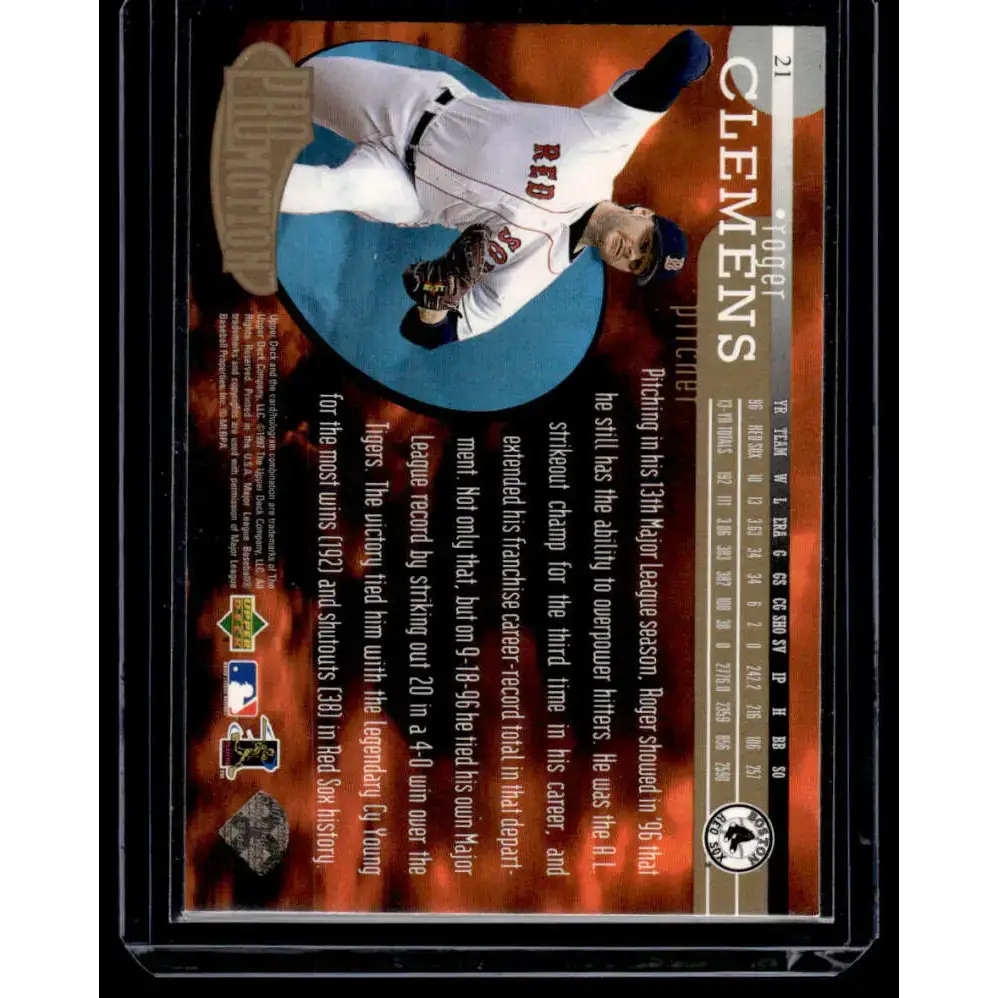 1997 Upper Deck UD3 #21 Roger Clemens EX/NM Boston Red Sox Baseball Card - Baseball Card Single