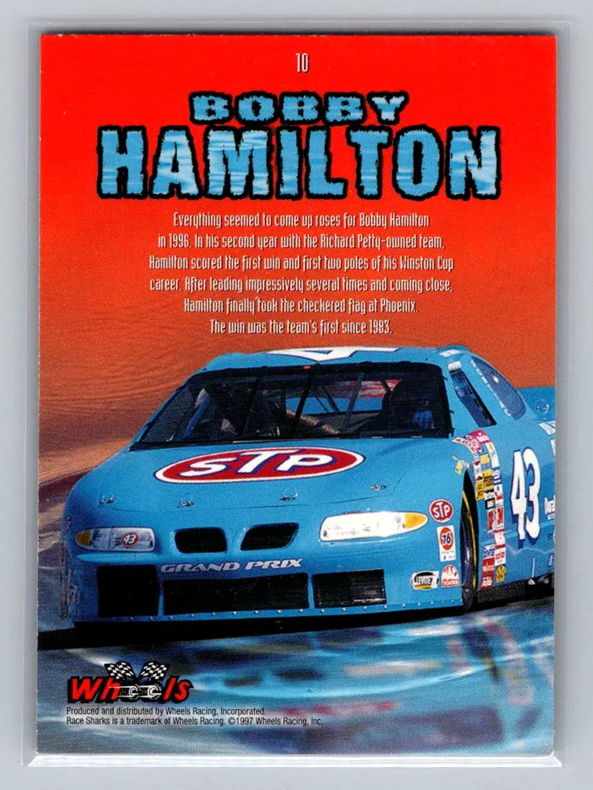 1997 Wheels Race Sharks #10 Bobby Hamilton Petty Enterprises - Racing Card Single