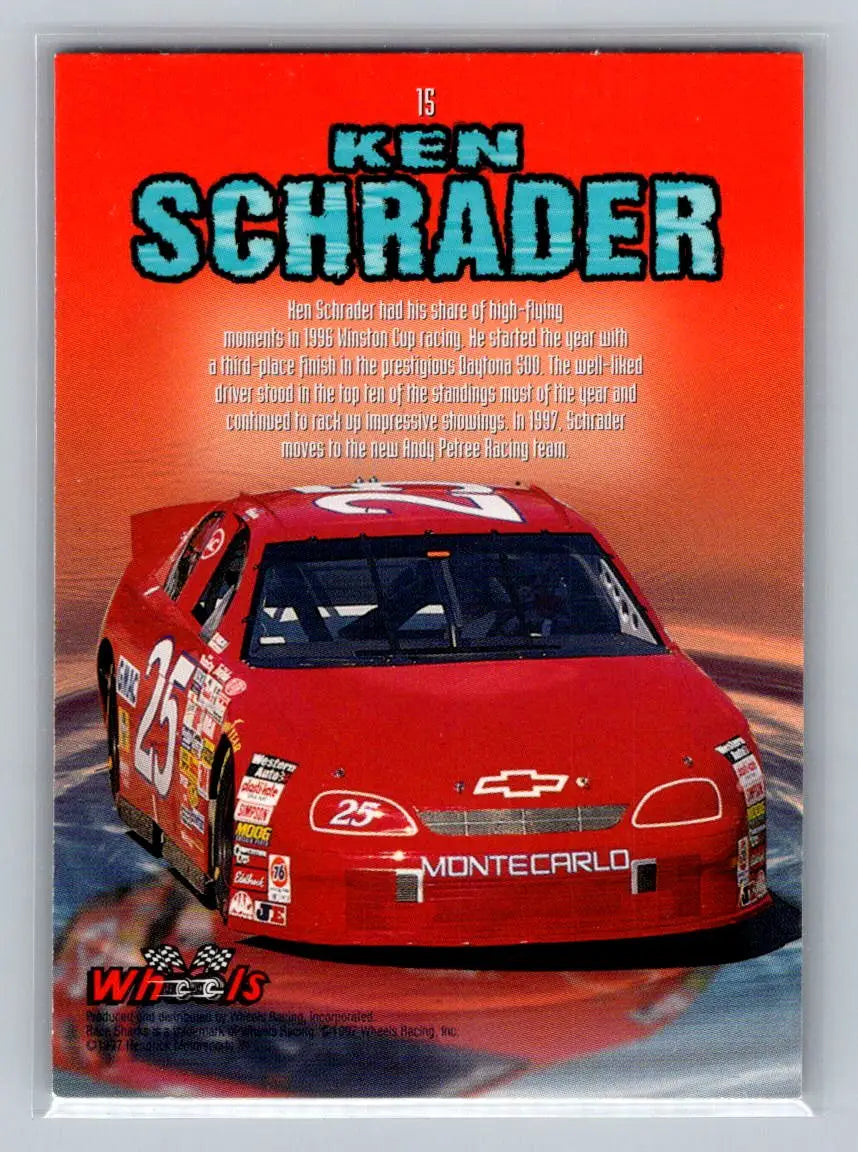 1997 Wheels Race Sharks #15 Ken Schrader Hendrick Motorsports - Racing Card Single