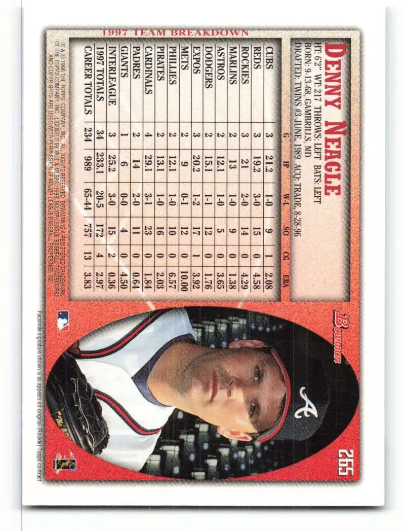 1998 Bowman #265 Denny Neagle EX Excellent Atlanta Braves Baseball Card - Baseball Card Single