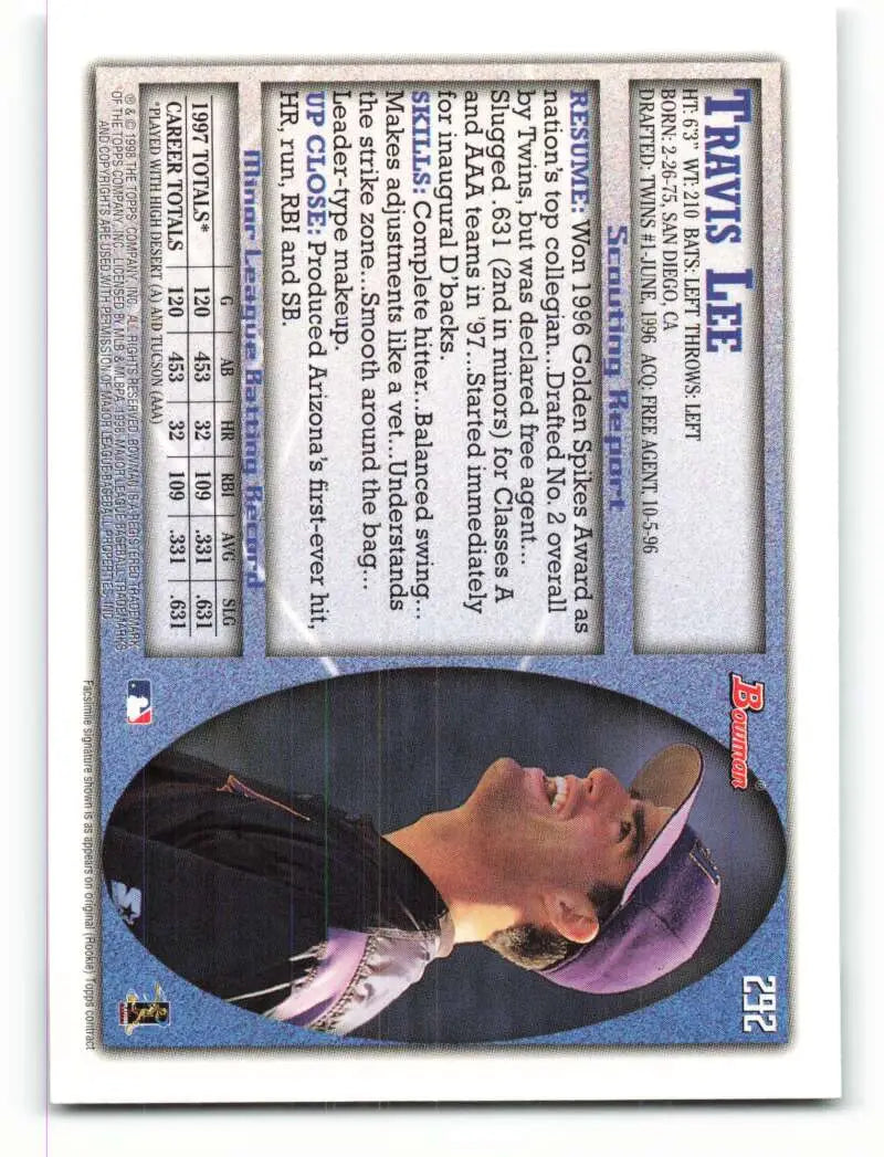 1998 Bowman #292 Travis Lee EX Excellent Arizona Diamondbacks Baseball Card - Baseball Card Single