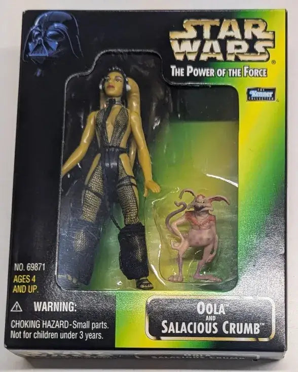 Oola and Salacious Crumb Star Wars action figures in original packaging from 1998