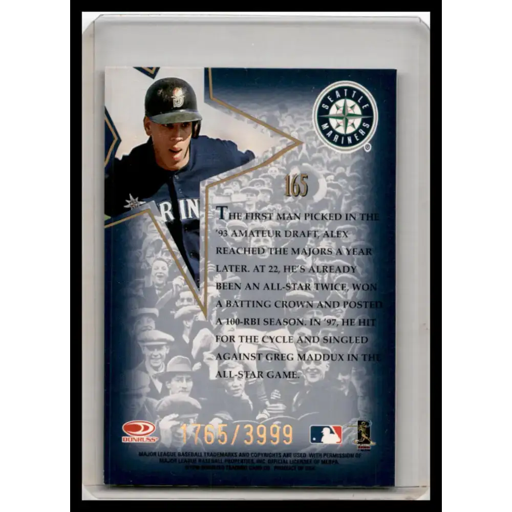 1998 Leaf #165 Alex Rodriguez Fractal Foundations NM-MT Baseball Card - Baseball Card Single