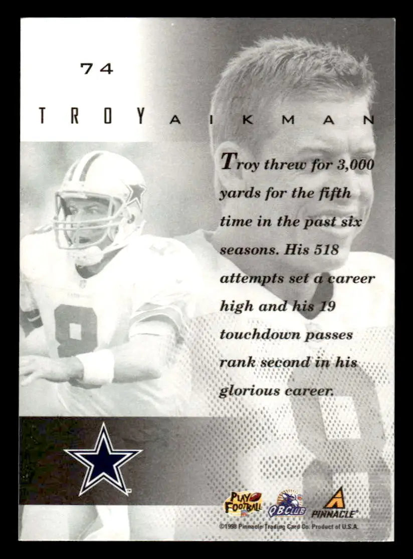 1998 Pinnacle Mint #74 Troy Aikman - Football Card Single