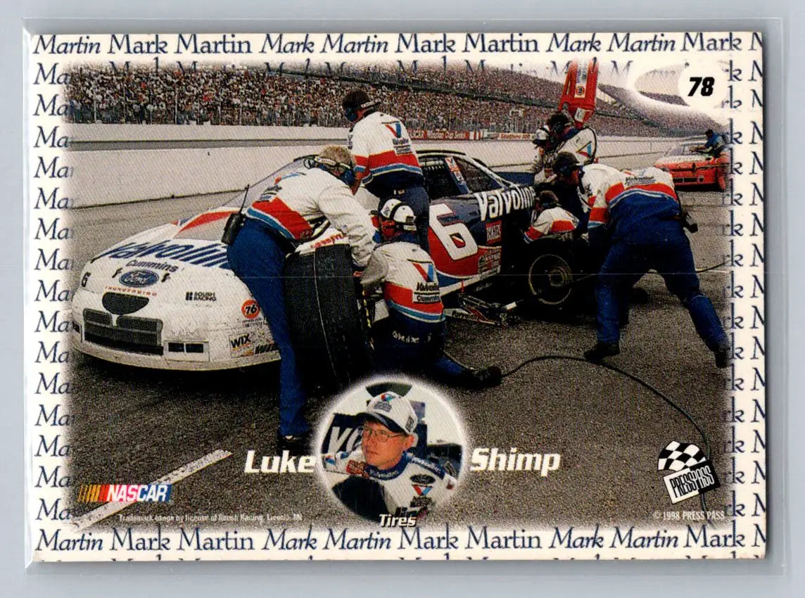 1998 Press Pass #78 Luke Shimp Roush Racing - Racing Card Single