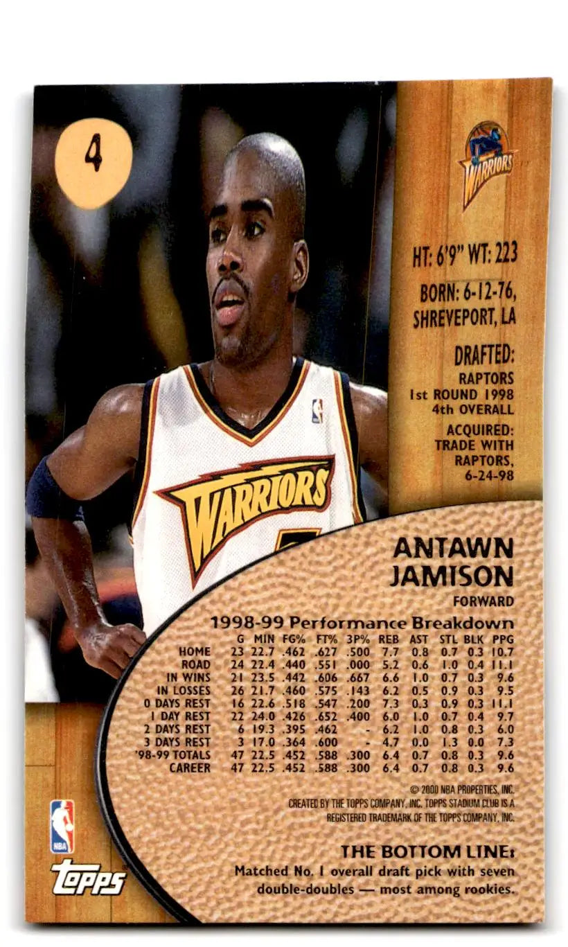 1999-00 Stadium Club #4 Antawn Jamison - Basketball Card Single