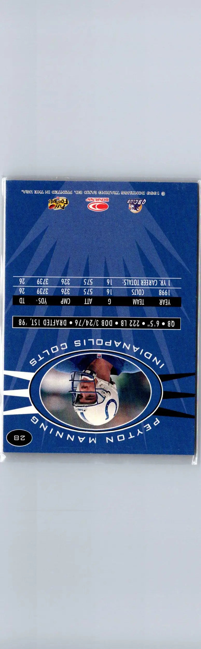 1999 Donruss Preferred QBC #28 Peyton Manning - Football Card Single