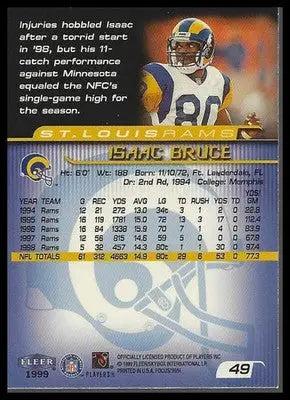 1999 Fleer Focus #49 Isaac Bruce - Football Card Single