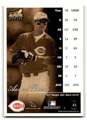 1999 Pacific Aurora #43 Aaron Boone - Baseball Card Single