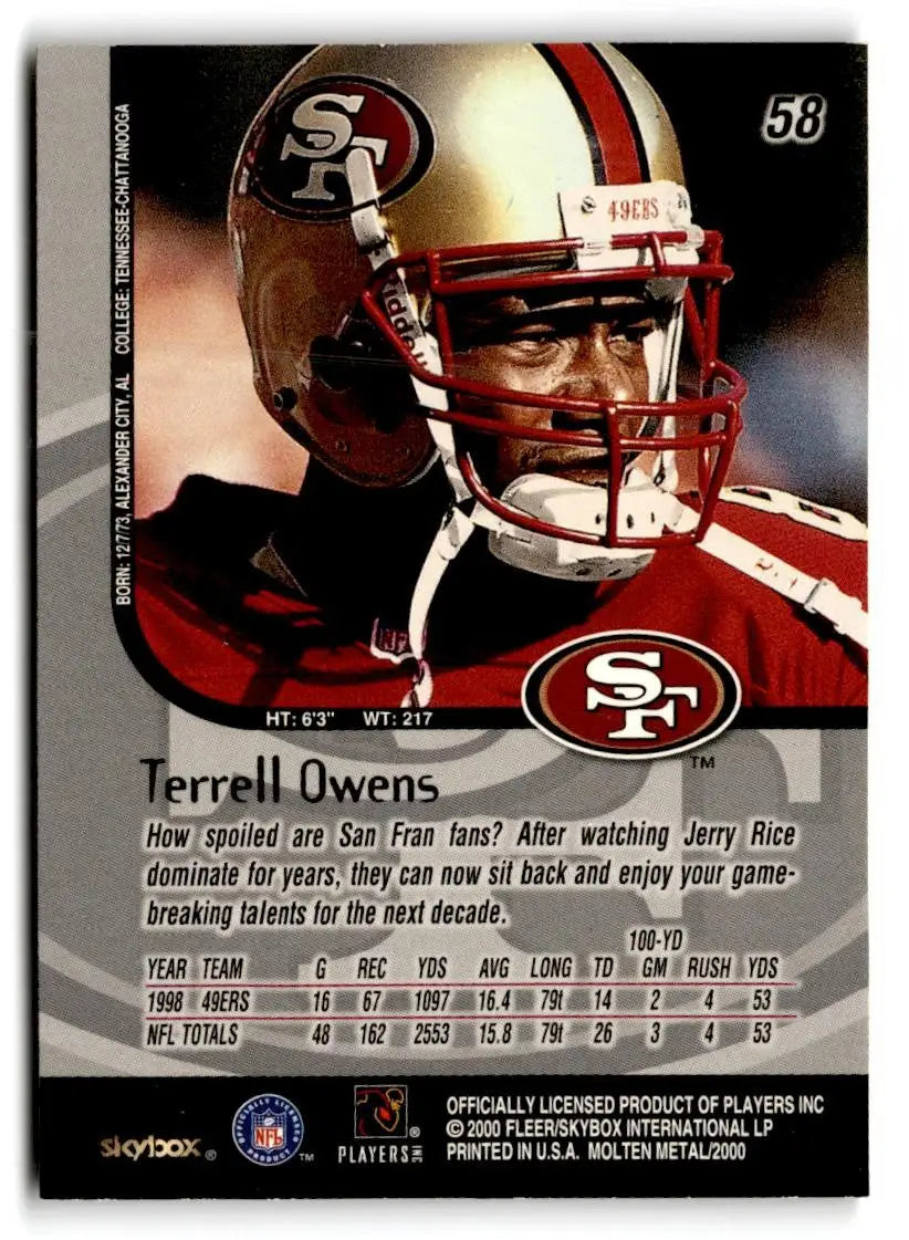 1999 SkyBox Molten Metal #58 Terrell Owens - Football Card Single