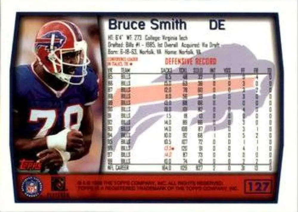 1999 Topps #127 Bruce Smith EX Excellent Buffalo Bills Football Card - Football Card Single