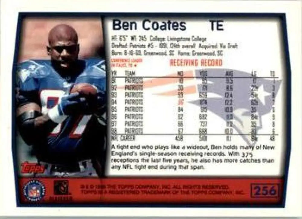 1999 Topps #256 Ben Coates EX Excellent New England Patriots Football Card - Football Card Single
