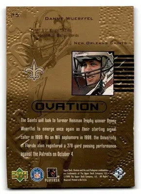 1999 Upper Deck Ovation #35 Danny Wuerffel - Football Card Single