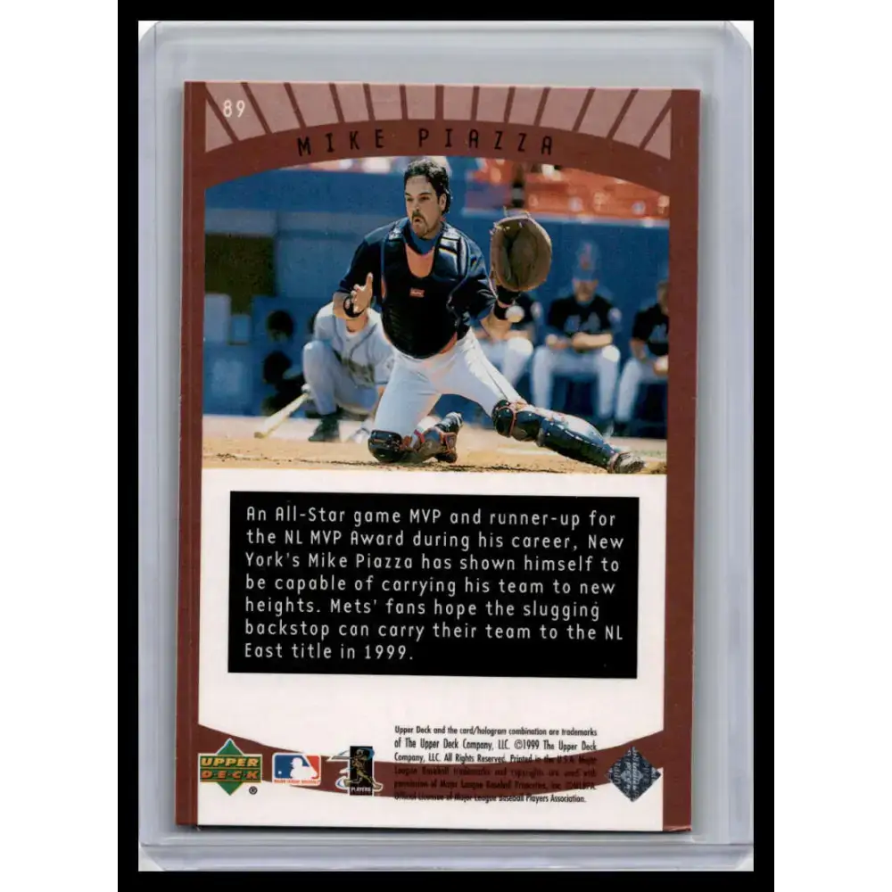 1999 Upper Deck Ovation #89 Mike Piazza NM-MT New York Mets Baseball Card - Baseball Card Single