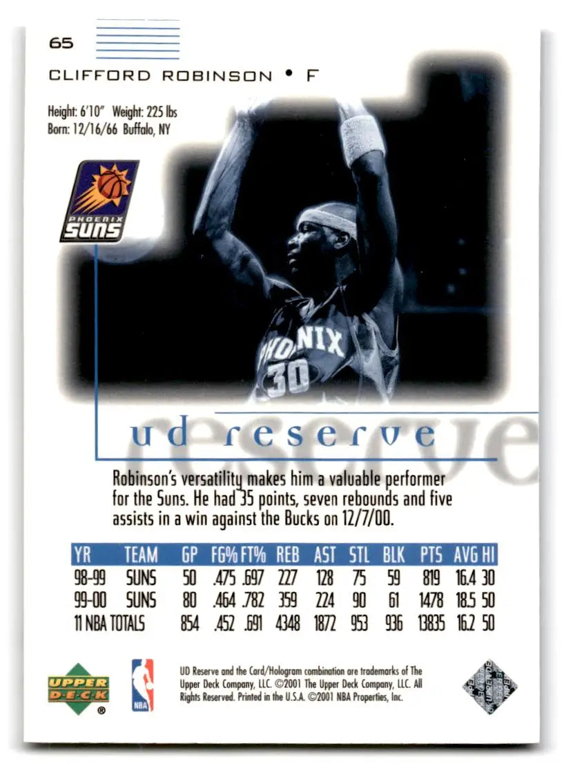 2000-01 UD Reserve #65 Clifford Robinson - Basketball Card Single
