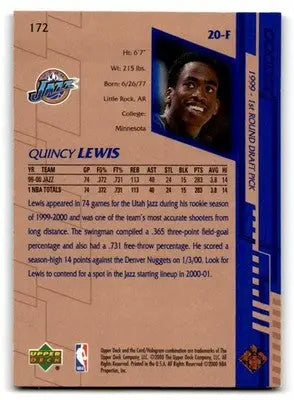 2000-01 Upper Deck #172 Quincy Lewis - Basketball Card Single