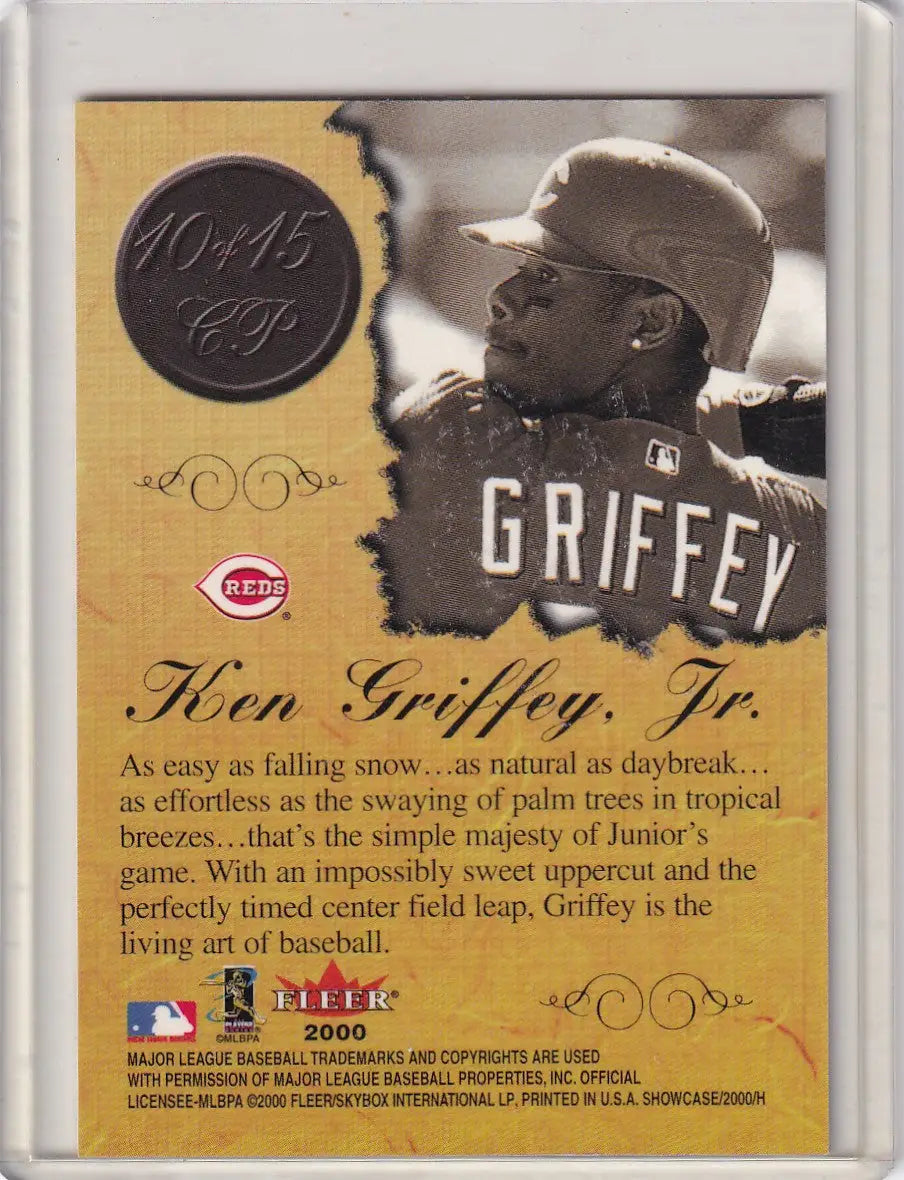 2000 FLEER #10 KEN GRIFFEY JR CONSUMMATE PROSE- CINCINNATI REDS - Baseball Card Single