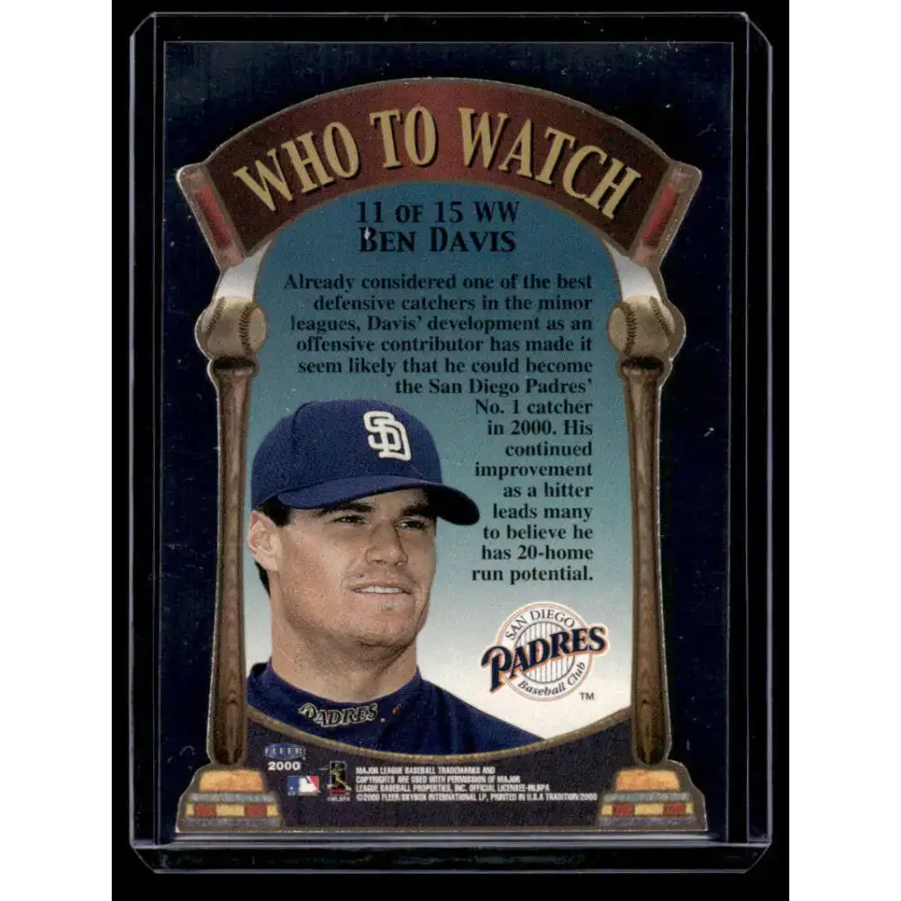2000 Fleer Tradition #11WW Ben Davis San Diego Padres NM-MT Baseball Card - Baseball Card Single